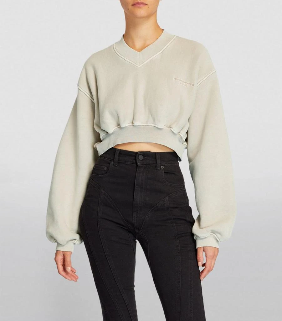 商品Alexander Wang|Cropped V-Neck Sweatshirt,价格¥3186,第3张图片详细描述