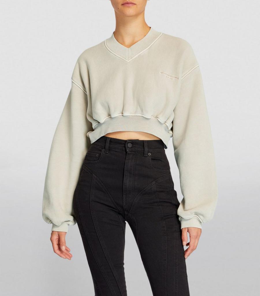 商品Alexander Wang|Cropped V-Neck Sweatshirt,价格¥2847,第5张图片详细描述