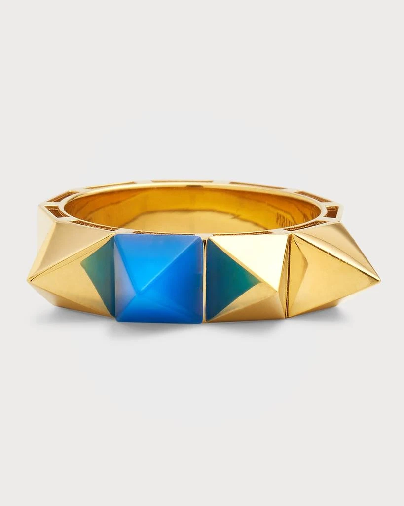 商品Peruffo|18K Yellow Gold and Blue Agate Studs Ring,价格¥10760,第1张图片