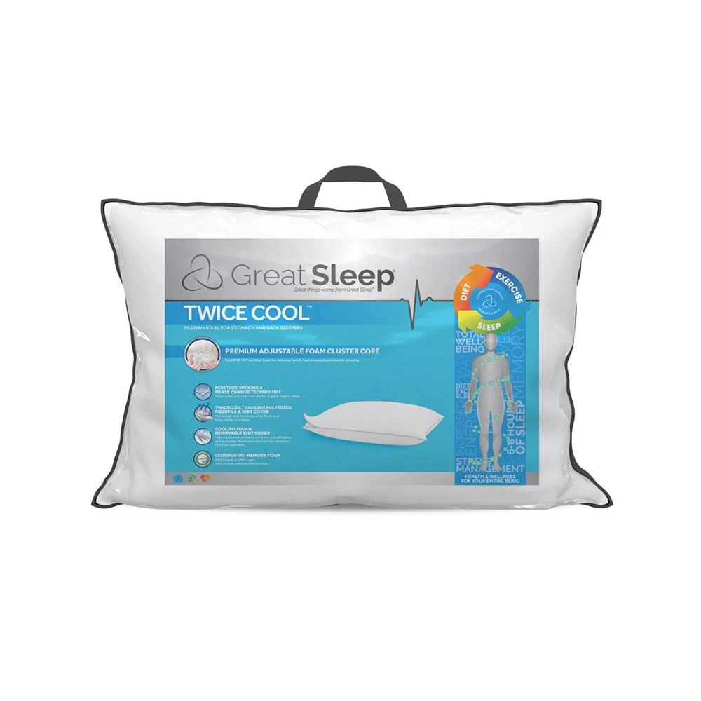 商品Great Sleep|Twice Cool Premium Adjustable Foam Cluster Standard/Queen Pillow,价格¥1117,第1张图片