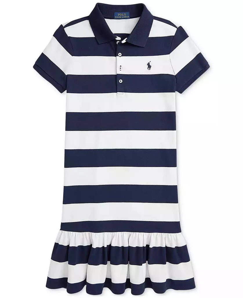 商品Ralph Lauren|Big Girls Striped Stretch Mesh Polo Dress,价格¥297,第1张图片