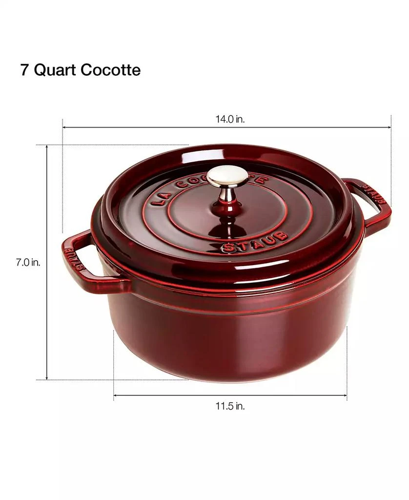 商品ZWILLING|Staub Cast Iron 7 Qt Round Dutch Oven,价格¥2221,第2张图片详细描述
