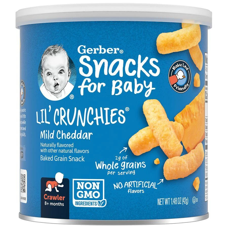 商品Gerber|婴儿3段辅食淡切达乳酪手指泡芙 42g,价格¥36,第1张图片