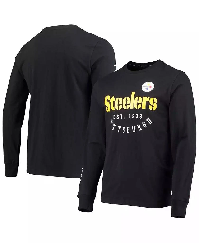 商品Tommy Hilfiger|Men's Black Pittsburgh Steelers Peter Long Sleeve T-shirt,价格¥356,第1张图片