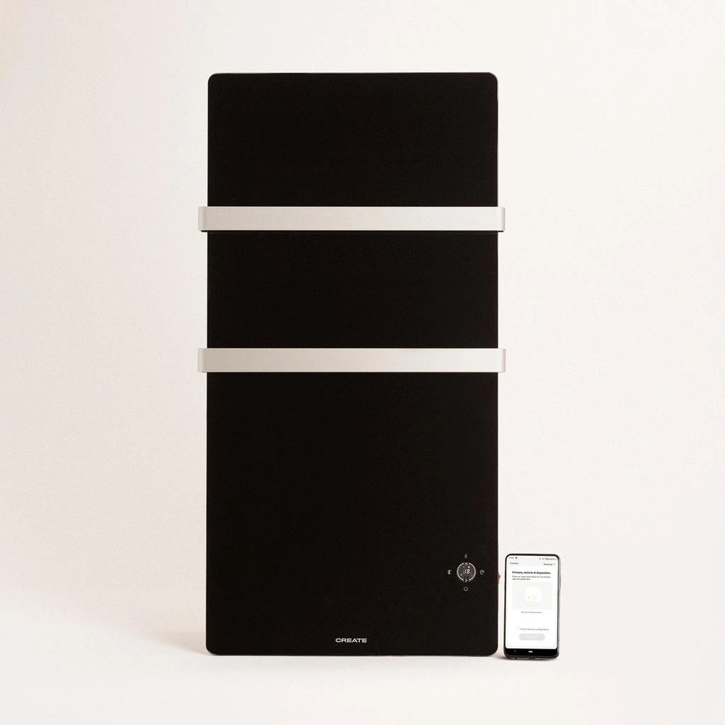 商品预计3周后发货 Create|Warm Towel Crystal 600W - Sèche-Serviettes Électrique En Verre Avec Wifi - Noir,价格¥1613,第2张图片详细描述
