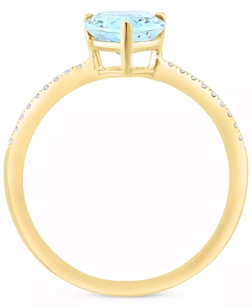 商品Effy|EFFY® Aquamarine (1-1/2 ct. t.w.) & Diamond (1/20 ct. t.w.) Pear Ring in 14k Gold,价格¥6021,第3张图片详细描述