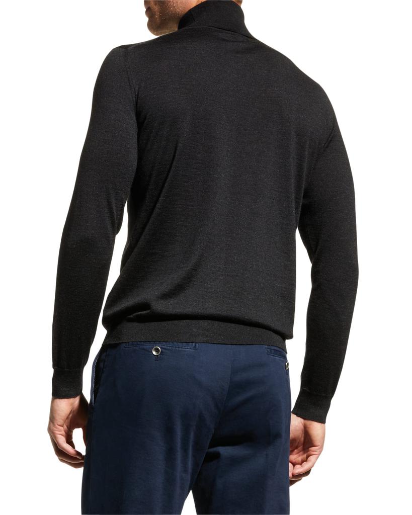 Men's Cashmere-Silk Turtleneck Sweater商品第6张图片规格展示