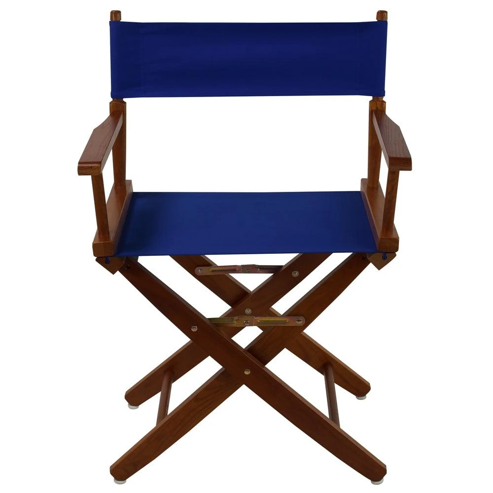 商品American Trails|Extra-Wide Premium 18"  Directors Chair Mission Oak Frame W/Royal Blue Color Cover,价格¥745,第1张图片