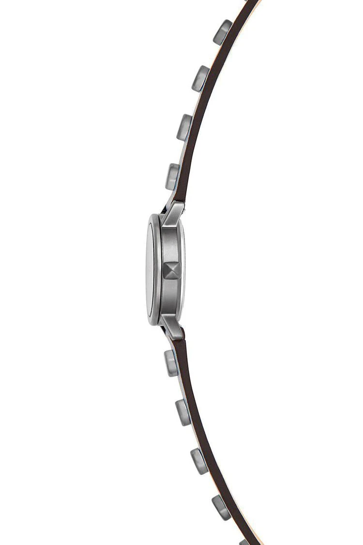 商品Rebecca Minkoff|BFFL灰色离子镀配铆钉双层缠绕式表带腕表，25MM,价格¥702,第3张图片详细描述
