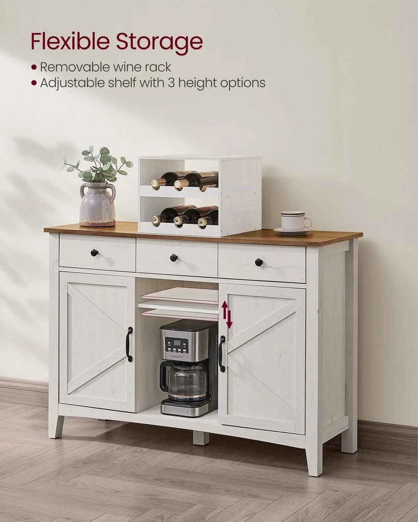 商品BreeBe|Farmhouse Buffet Cabinet with Detachable Wine Rack,价格¥1499,第2张图片详细描述