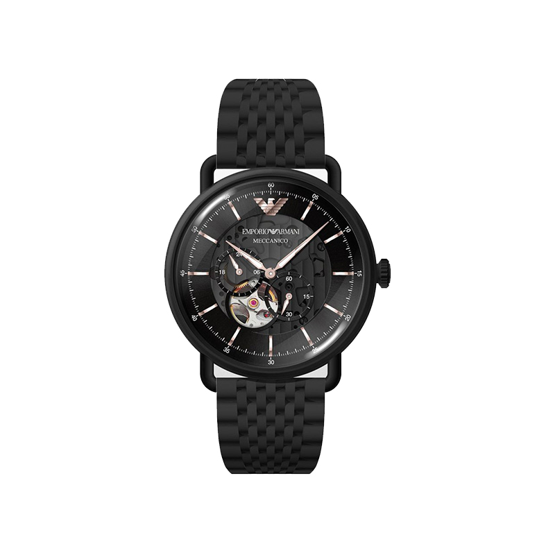 阿玛尼ARMANI-表男机械表镂空时尚腕表 黑色钢带款AR60025商品第1张图片规格展示