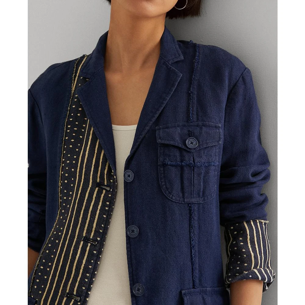 商品Ralph Lauren|Patchwork Linen Blazer,价格¥774,第3张图片详细描述