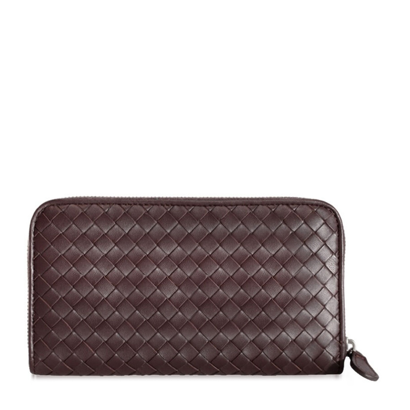 Bottega Veneta 葆蝶家 INTRECCIATO中性深棕色羊皮长款钱包 114076-V001N-2040商品第1张图片规格展示