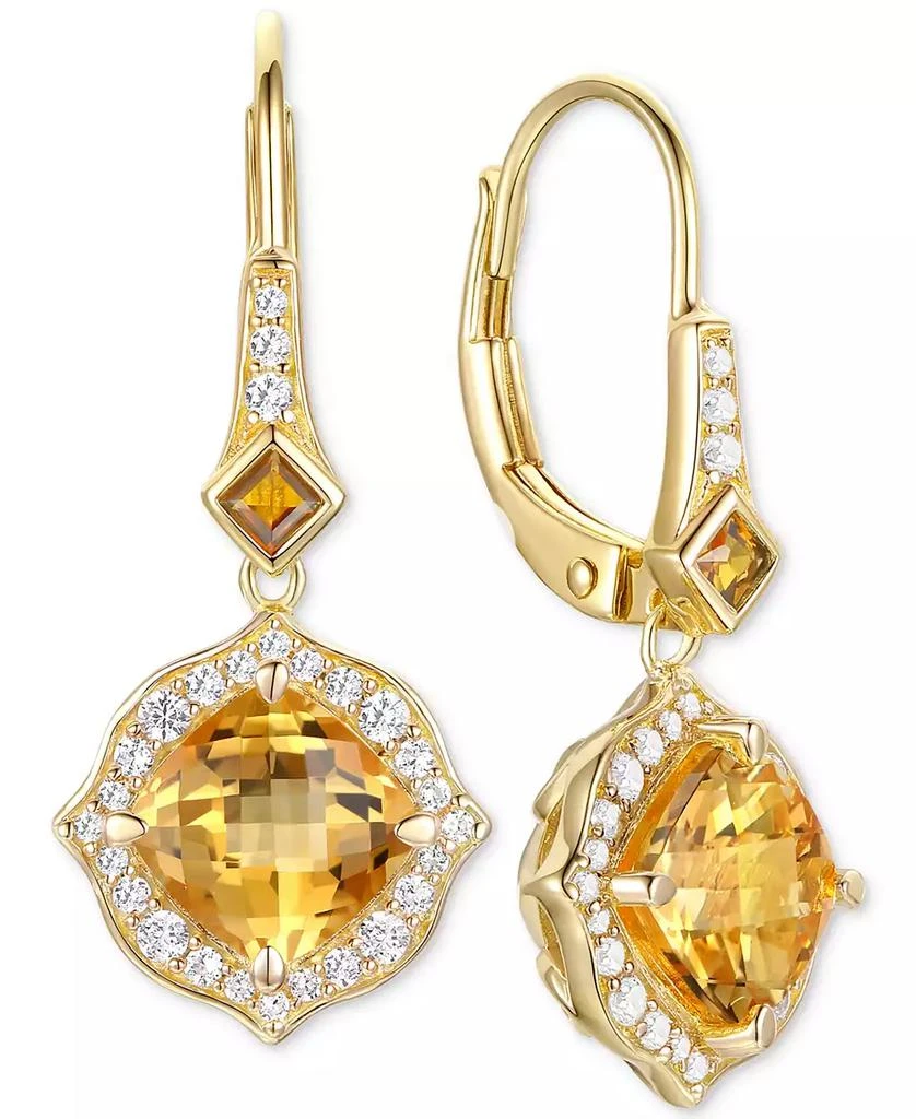 商品Macy's|3-Pc. Set Lab-Grown Sapphire (5-7/8 ct. t.w.) & Lab-Grown White Sapphire (3/4 ct. t.w.) Heart Pendant Necklace, Ring, & Stud Earrings in 14k Gold-Plated Sterling Silver (Also in Additional Gemstones),价格¥1232,第5张图片详细描述