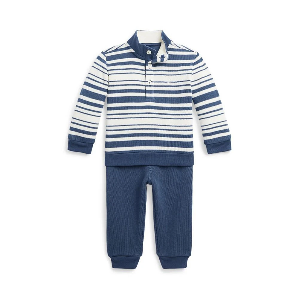 商品Ralph Lauren|Baby Boys Striped Cotton Pullover and Pants Set,价格¥489,第1张图片