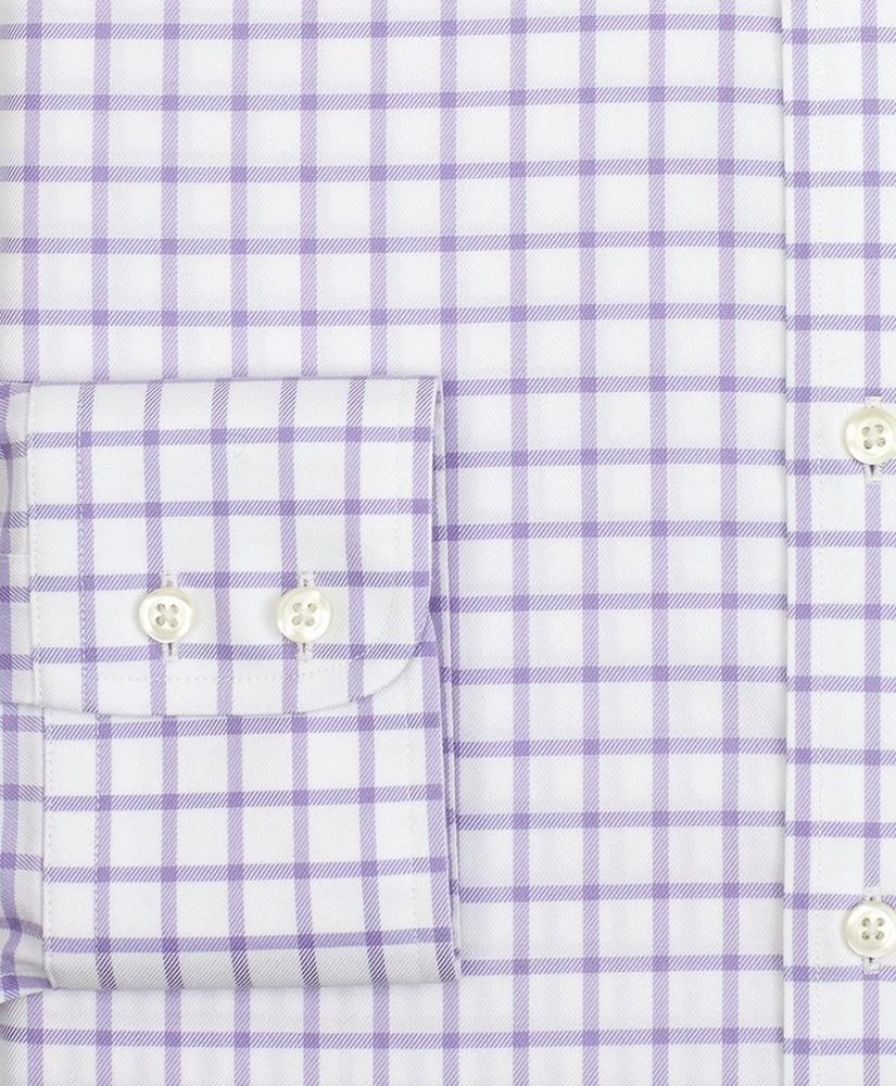 商品Brooks Brothers|Stretch Regent Regular-Fit Dress Shirt, Non-Iron Twill Button-Down Collar Grid Check,价格¥525,第3张图片详细描述