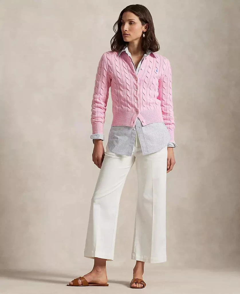 商品Ralph Lauren|Women's Cable-Knit Cotton Crewneck Cardigan Sweater,价格¥1679,第2张图片详细描述
