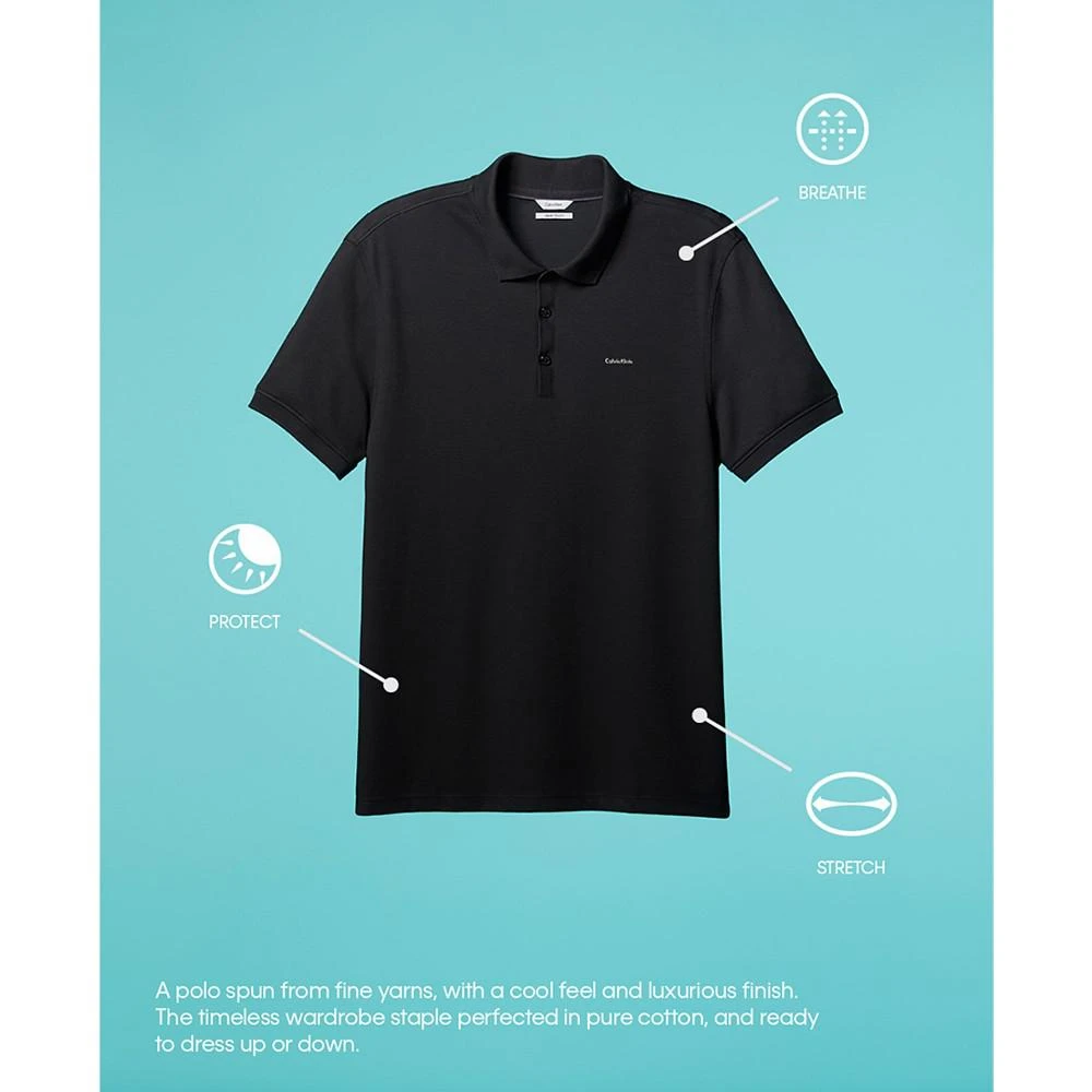商品Calvin Klein|Men's Liquid Touch Micro Stripe Polo Shirt,价格¥113,第4张图片详细描述