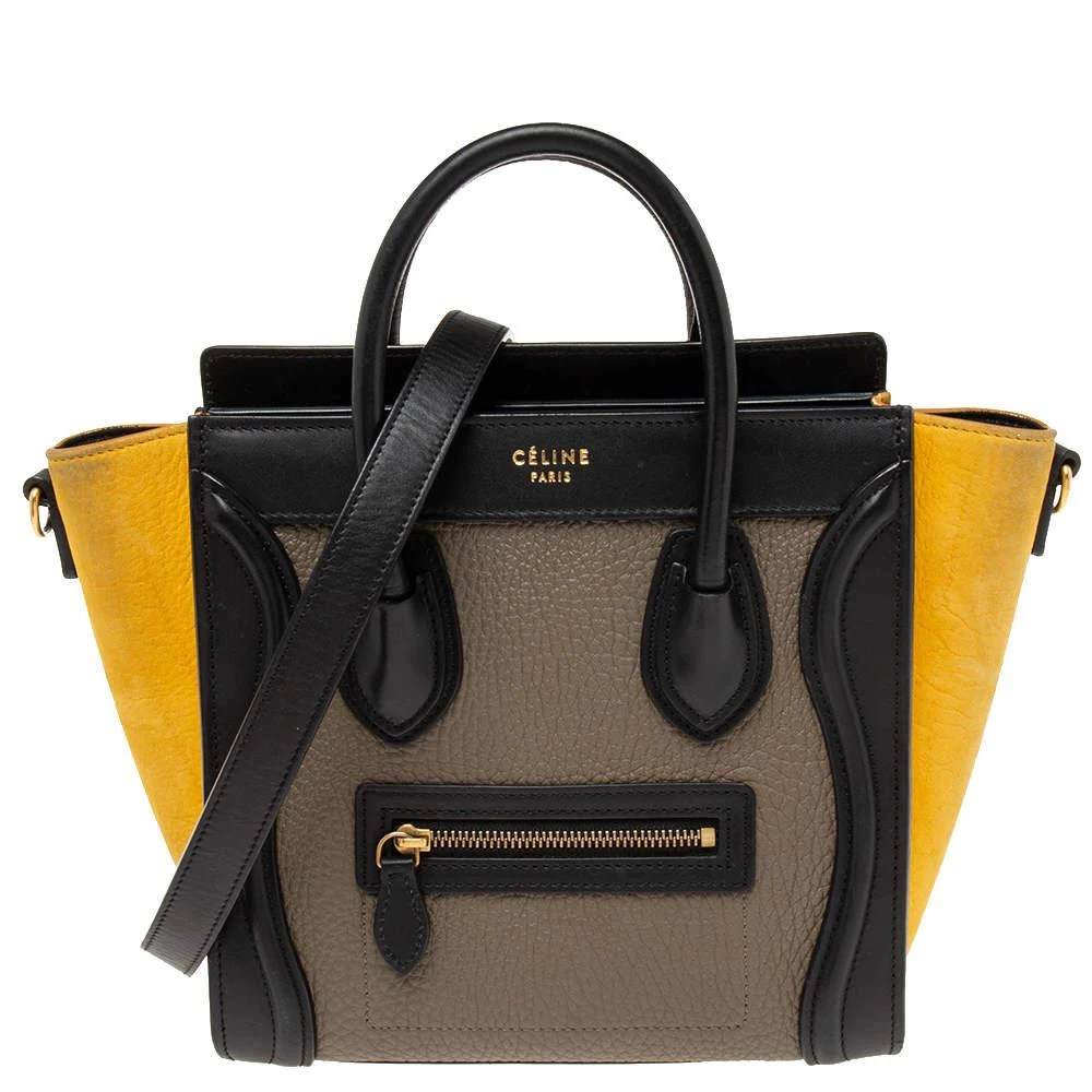 商品[二手商品] Celine|Céline Tri Colour Leather and Nubuck Nano Luggage Tote,价格¥8409,第1张图片