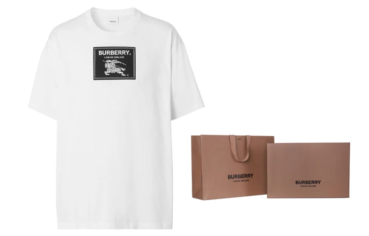 商品[国内直发] Burberry|博柏利 SS23 Logo标贴圆领套头短袖T恤 男款 白色,价格¥2312,第6张图片详细描述