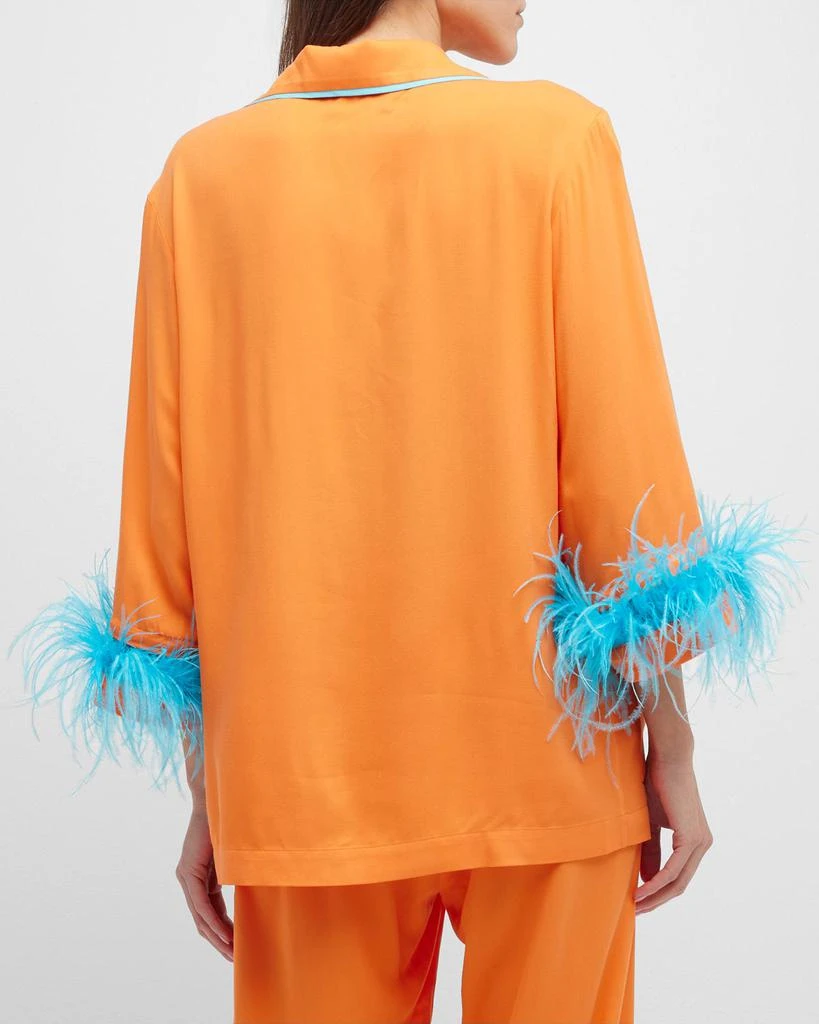 Cropped Feather-Trim Party Pajama Set 商品