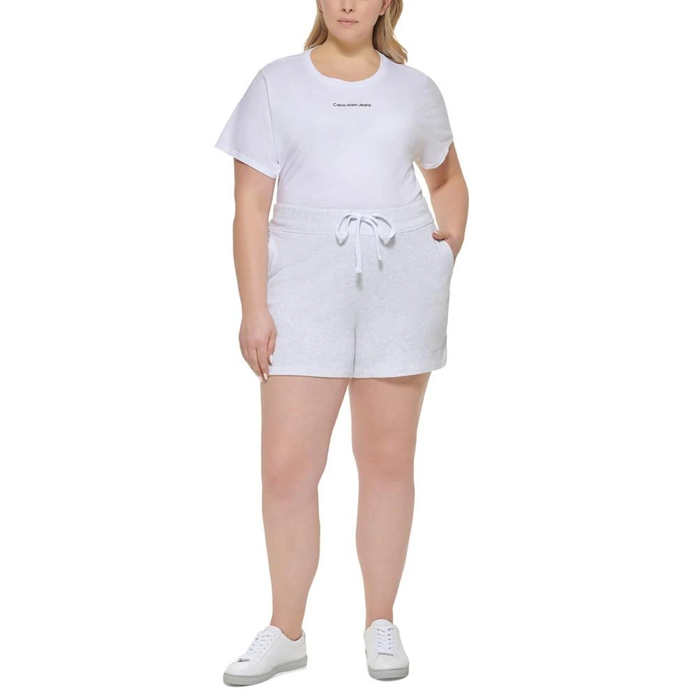 商品Calvin Klein|Trendy Plus Size Monogram Logo Shorts,价格¥111,第4张图片详细描述