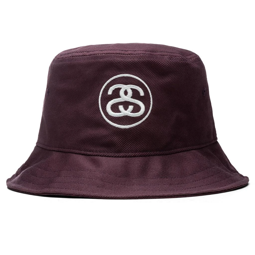 商品STUSSY|Stussy SS Link Deep Bucket Hat - Burgundy,价格¥340,第1张图片