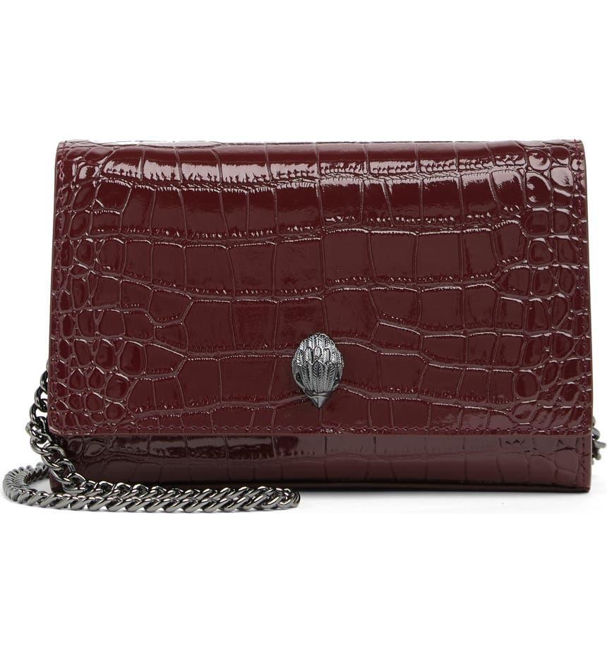 商品Kurt Geiger|Shoreditch Croc Embossed Leather Shoulder Bag,价格¥1041,第1张图片