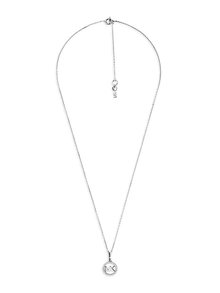 商品Michael Kors|Premium Sterling Silver Round Logo Necklace,价格¥1125,第2张图片详细描述