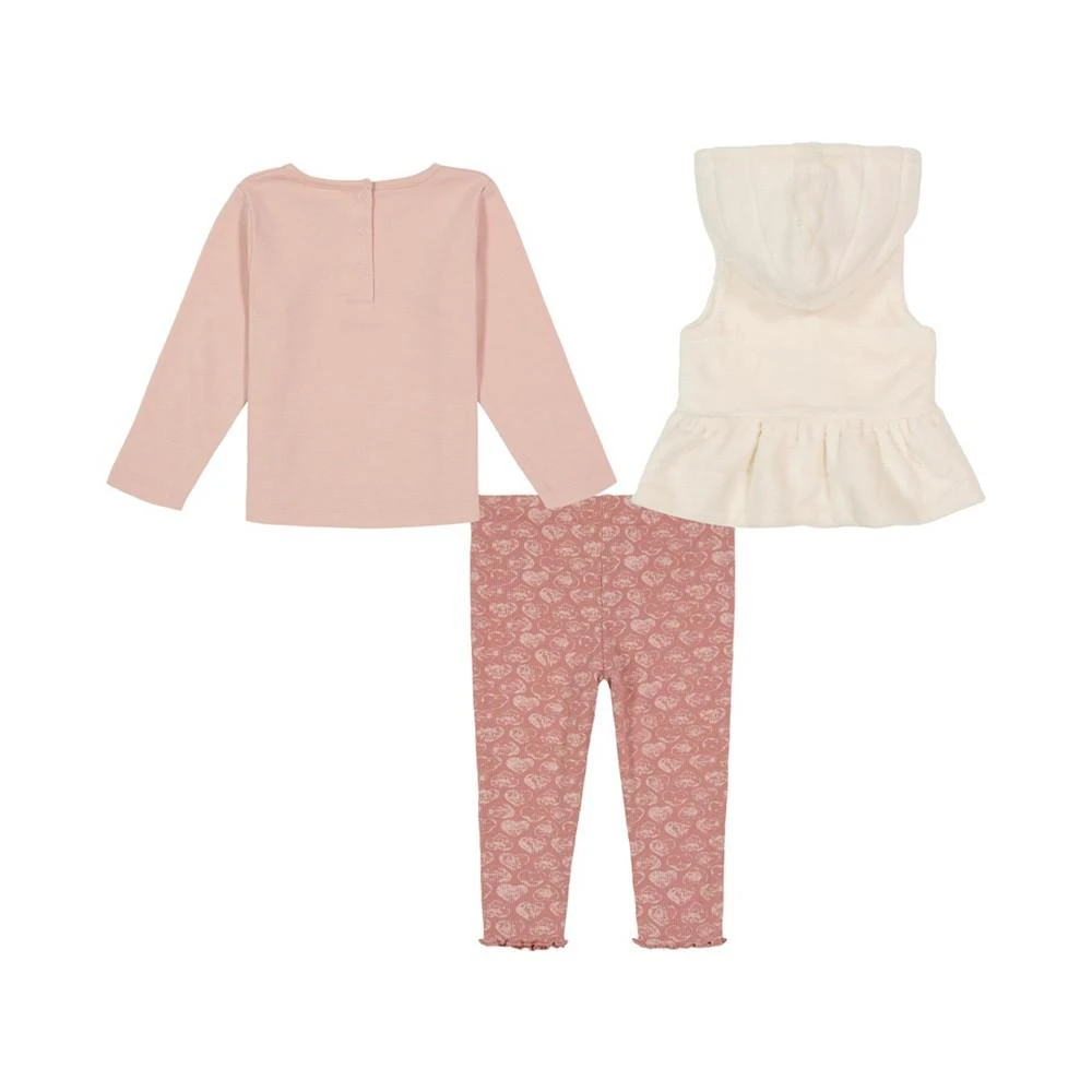 商品Calvin Klein|Infant Girl T-Shirt, Silky Sherpa Vest Print Leggings Set, 3 Piece,价格¥210,第2张图片详细描述
