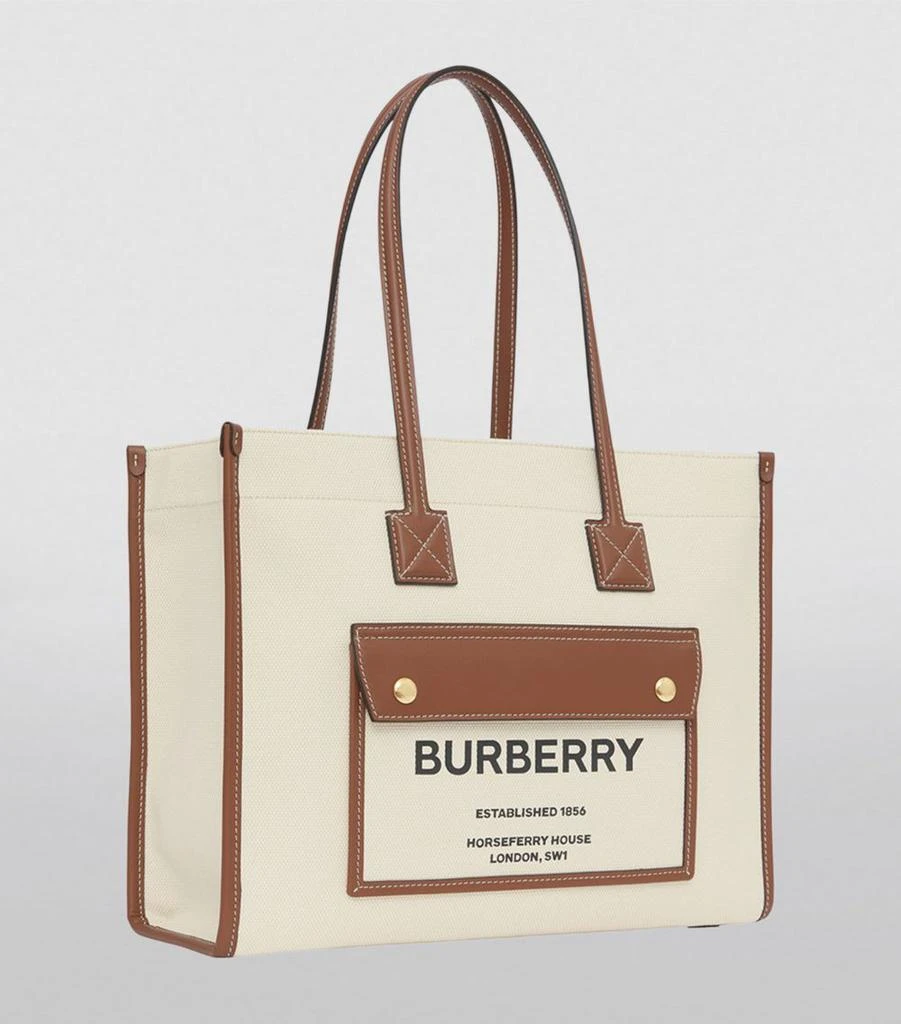 商品Burberry|Canvas and Leather Two-Tone Freya Tote Bag,价格¥10664,第3张图片详细描述