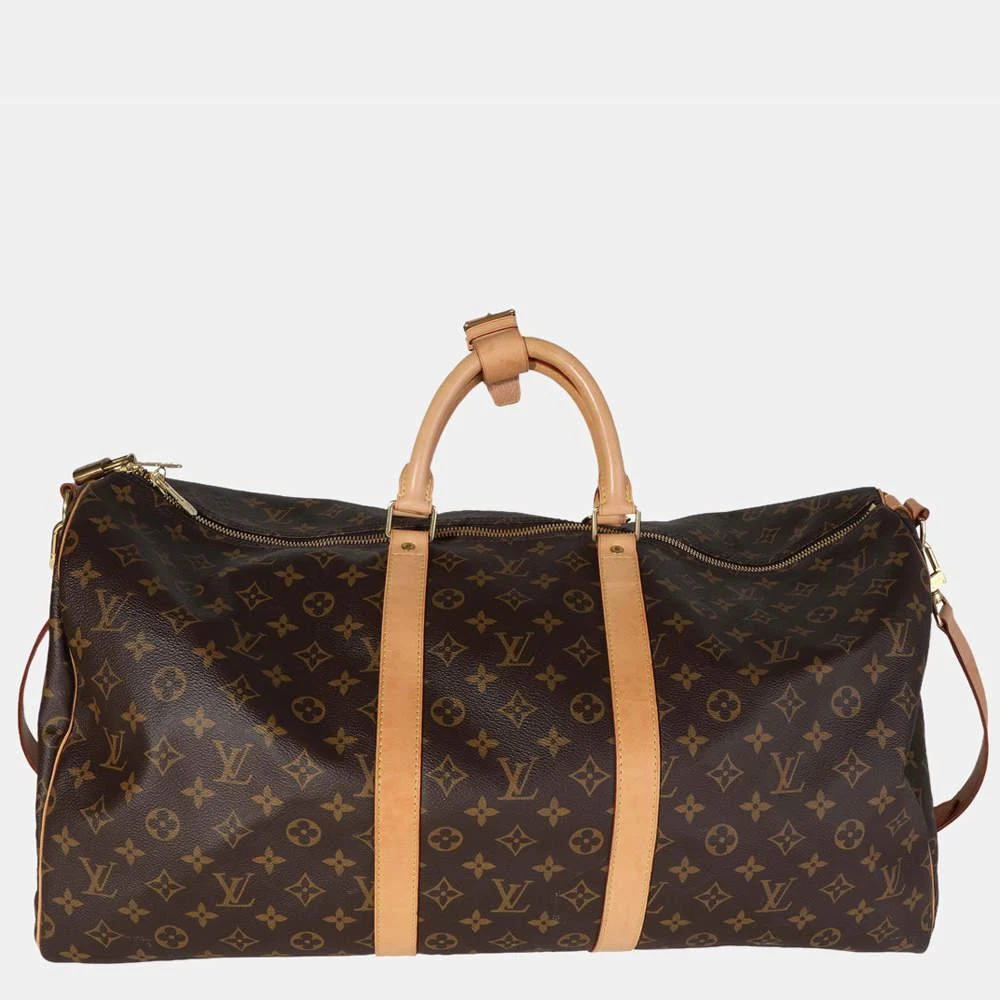 商品[二手商品] Louis Vuitton|Louis Vuitton Brown Monogram Canvas Keepall Bandouliere 55 Duffel Bag,价格¥17297,第3张图片详细描述