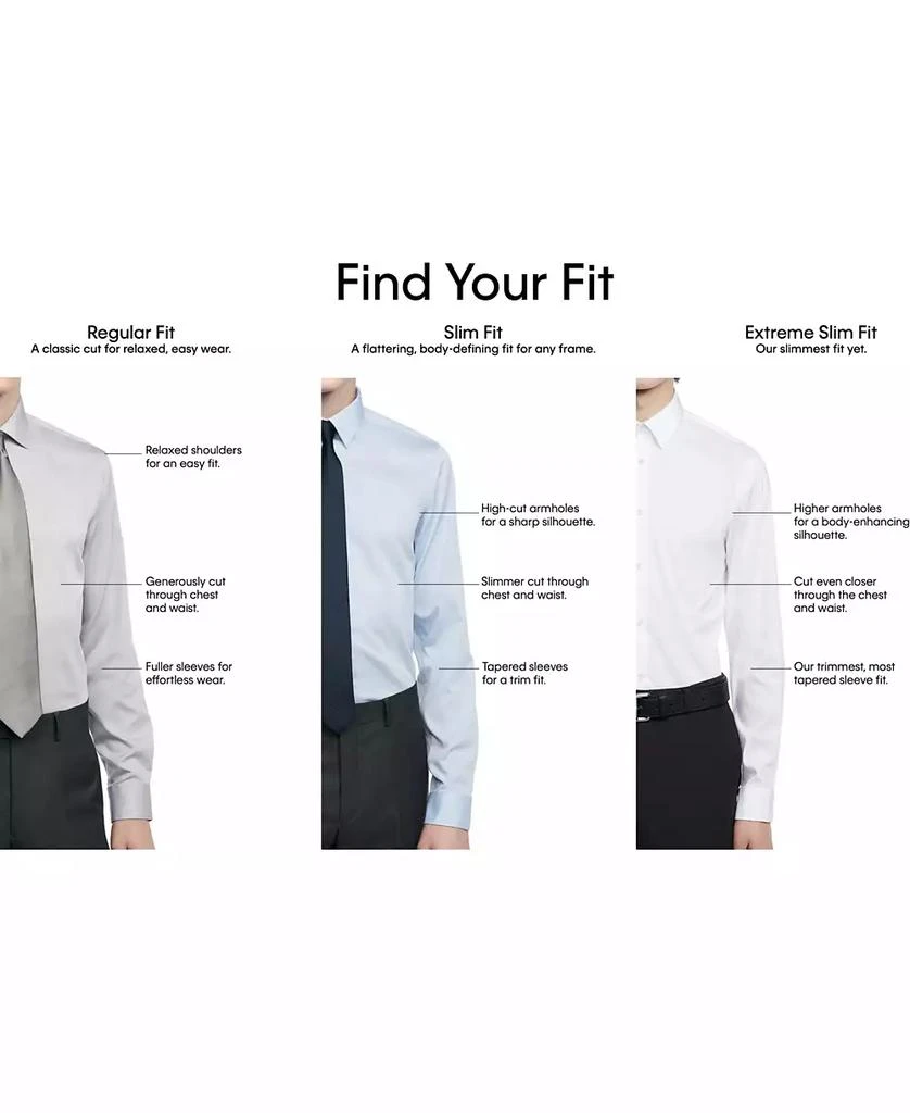 商品Calvin Klein|Men's Slim-Fit Non-Iron Performance Stretch Blue Check Dress Shirt,价格¥387,第5张图片详细描述