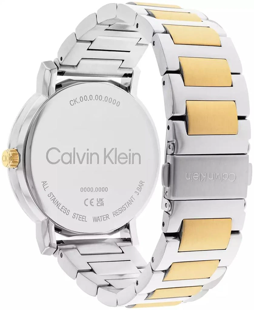 商品Calvin Klein|Men's 3-Hand Two-Tone Stainless Steel Bracelet Watch 43mm,价格¥944,第3张图片详细描述