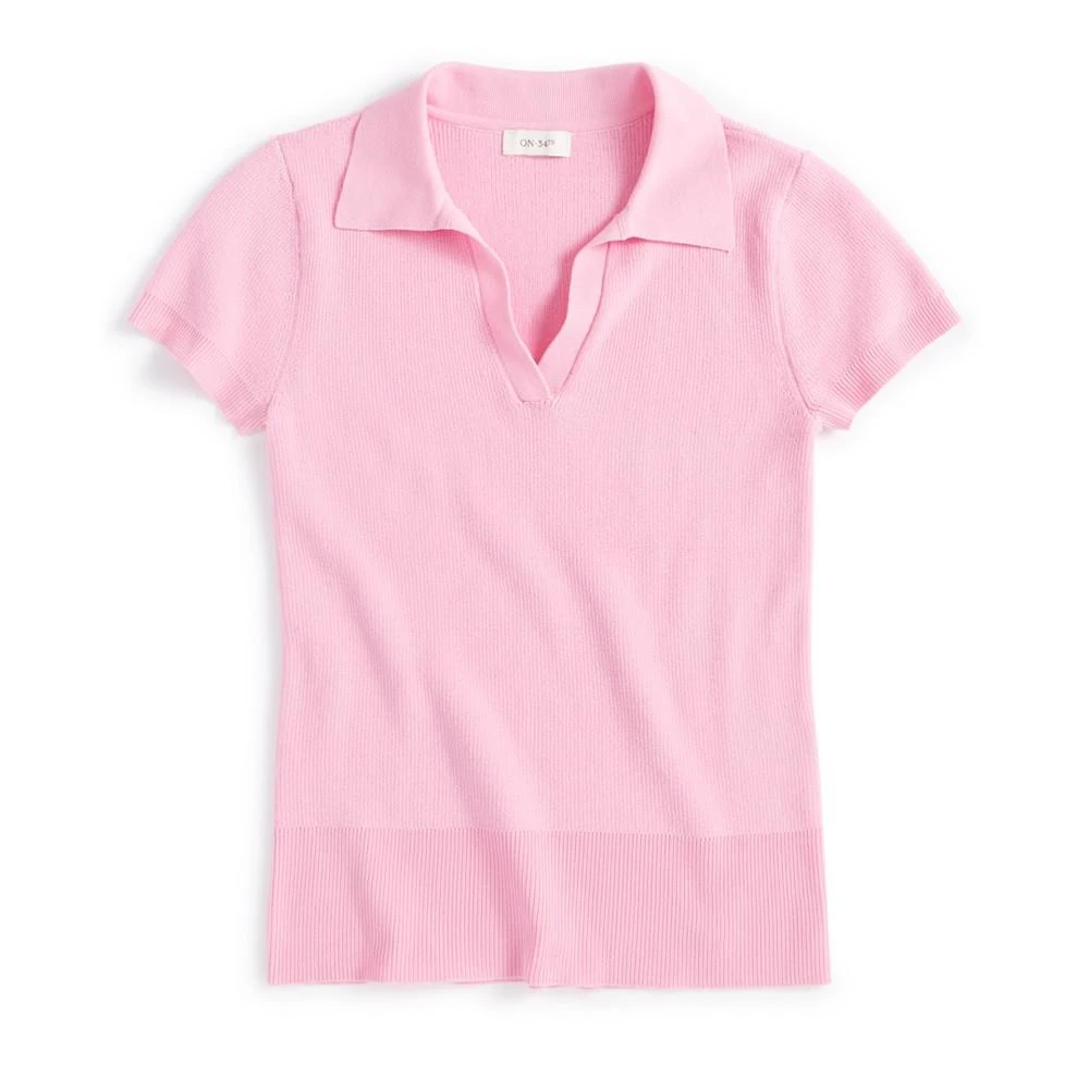 商品On 34th|Women's Collared Short-Sleeve Sweater, Created for Macy's,价格¥100,第5张图片详细描述