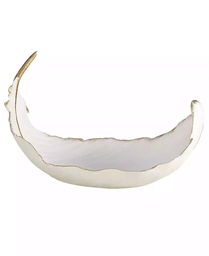 商品CosmoLiving|by Cosmopolitan White Resin Glam Decorative Bowl, 8 x 13 x 8,价格¥351,第1张图片