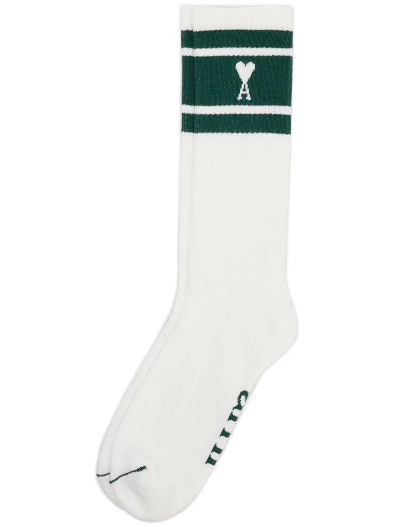 商品AMI|striped intarsia-knit logo socks,价格¥401,第1张图片