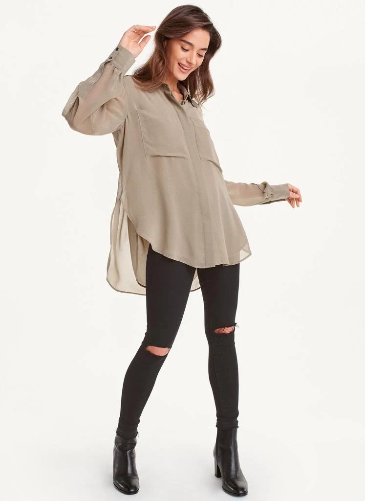 商品DKNY|Long Sleeve Ruffle Sleeve Chiffon Blouse,价格¥673,第2张图片详细描述