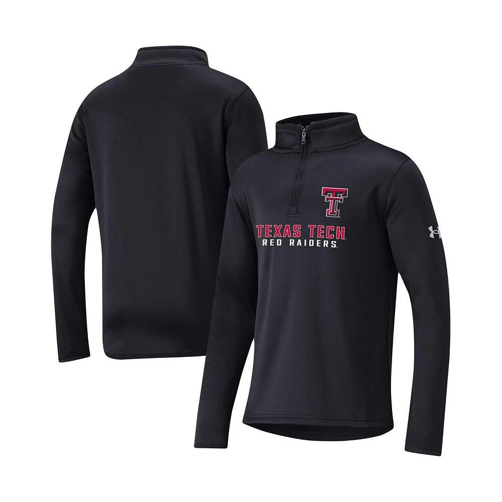 商品Under Armour|Big Boys Black Texas Tech Red Raiders Fleece Quarter-Zip Jacket,价格¥447,第1张图片