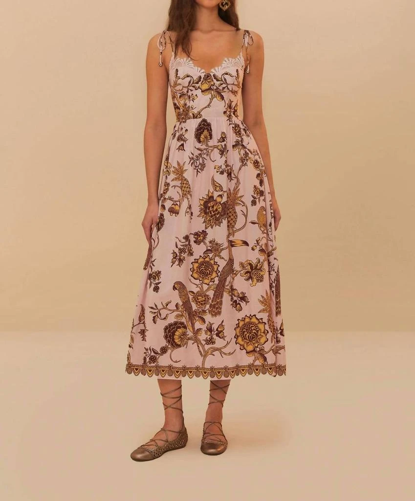 商品Farm Rio|Tropical Landing Midi Dress In Pink,价格¥1265,第1张图片
