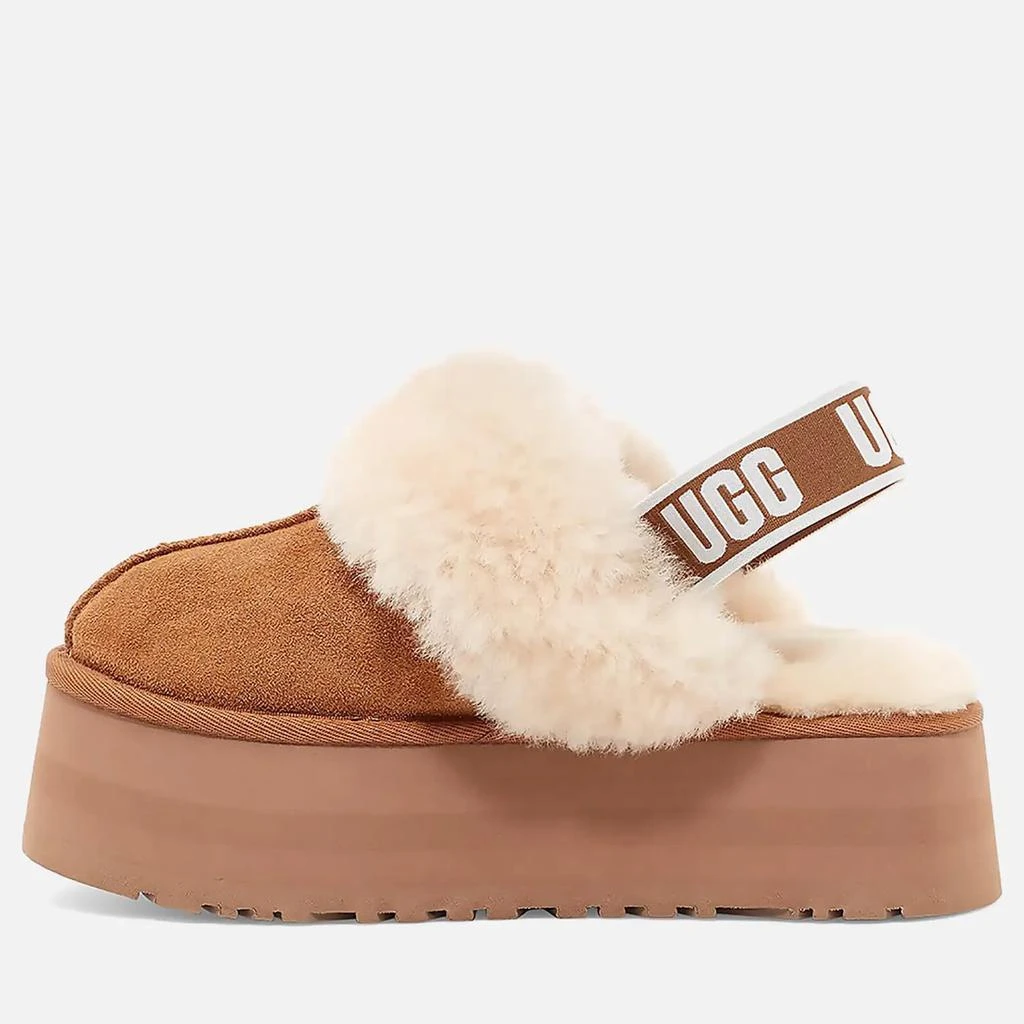 商品UGG|UGG Women's Funkette Suede Flatform Slippers - Chestnut,价格¥873,第3张图片详细描述