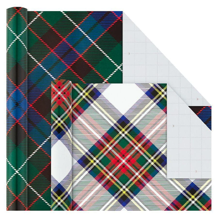 商品Hallmark|Christmas Wrapping Paper with Cut Lines, Plaid,价格¥56,第4张图片详细描述