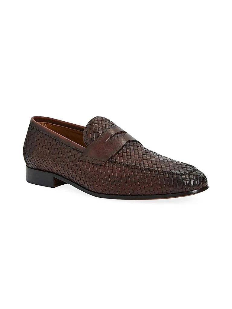 商品Bruno Magli|Manfredo Woven Leather Loafers,价格¥3133,第2张图片详细描述