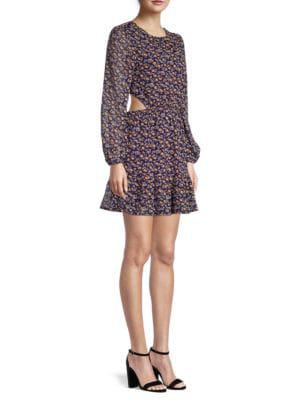 Floral-Print Tie-Back Dress商品第3张图片规格展示