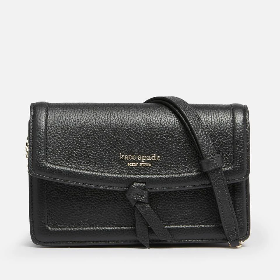 商品Kate Spade|Kate Spade New York Women's Knott Pebbled Flap Cross Body Bag - Black,价格¥1371,第1张图片