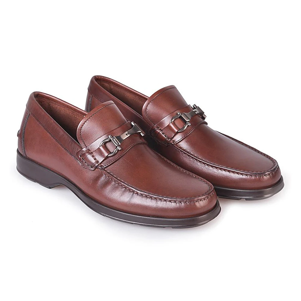SALVATORE FERRAGAMO 男鞋棕色牛皮莫卡辛马衔扣商务休闲皮鞋 0512708 商品