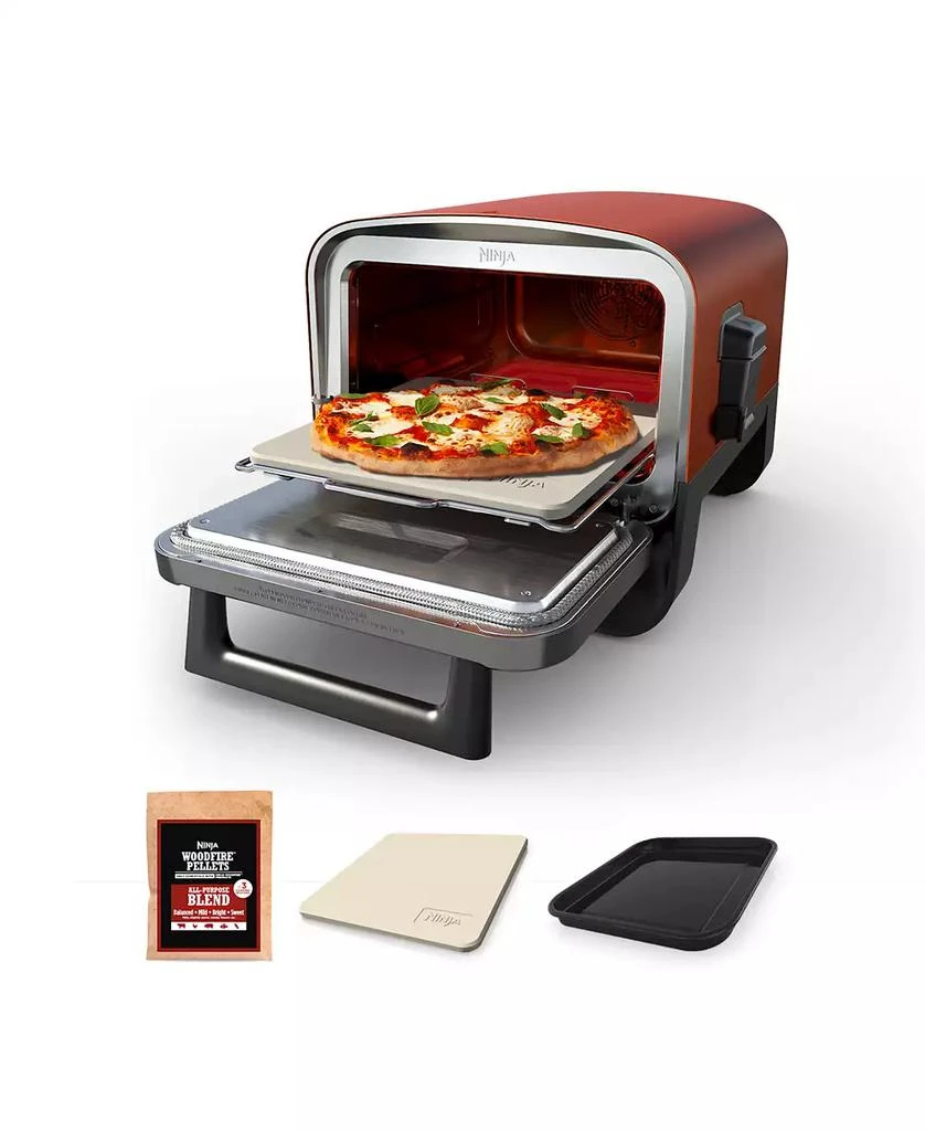 商品Ninja|Woodfire Pizza Oven, 8-in-1 Outdoor Oven, 5 Pizza Settings, Up to 700 Fahrenheit High Heat, BBQ (Barbecue) Smoker - OO101,价格¥2276,第1张图片