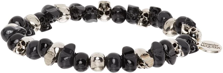 商品Alexander McQueen|Silver Beaded Skull Bracelet,价格¥2101,第3张图片详细描述