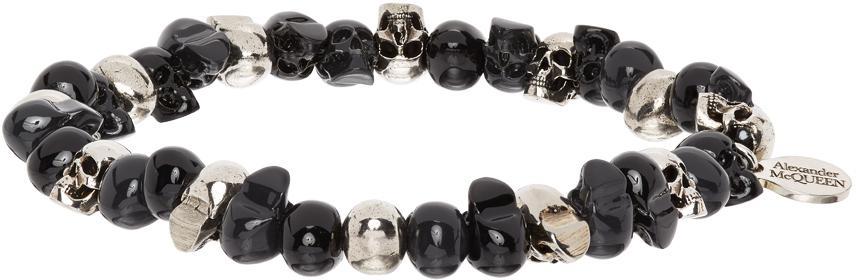 商品Alexander McQueen|Silver Beaded Skull Bracelet,价格¥2825,第5张图片详细描述