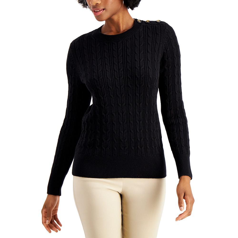 Button-Shoulder Sweater, Created for Macy's商品第1张图片规格展示